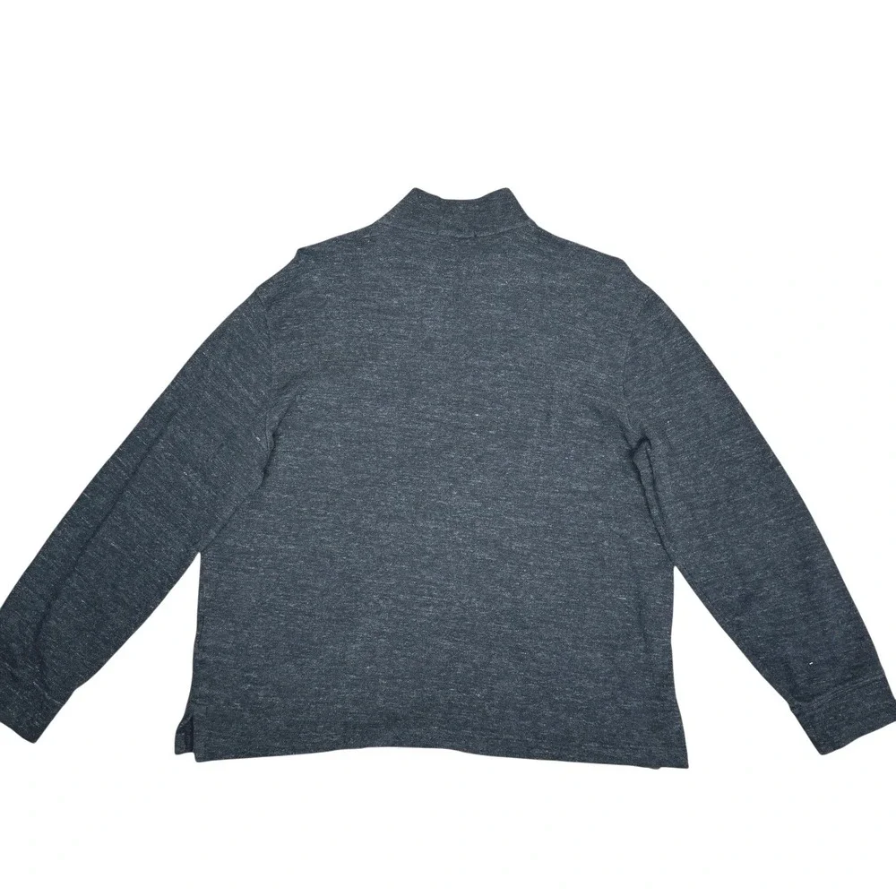 Polo Ralph Lauren Men's Large Estate Rib Q Zip Pullover Heather Gray‎ Flesh Pony